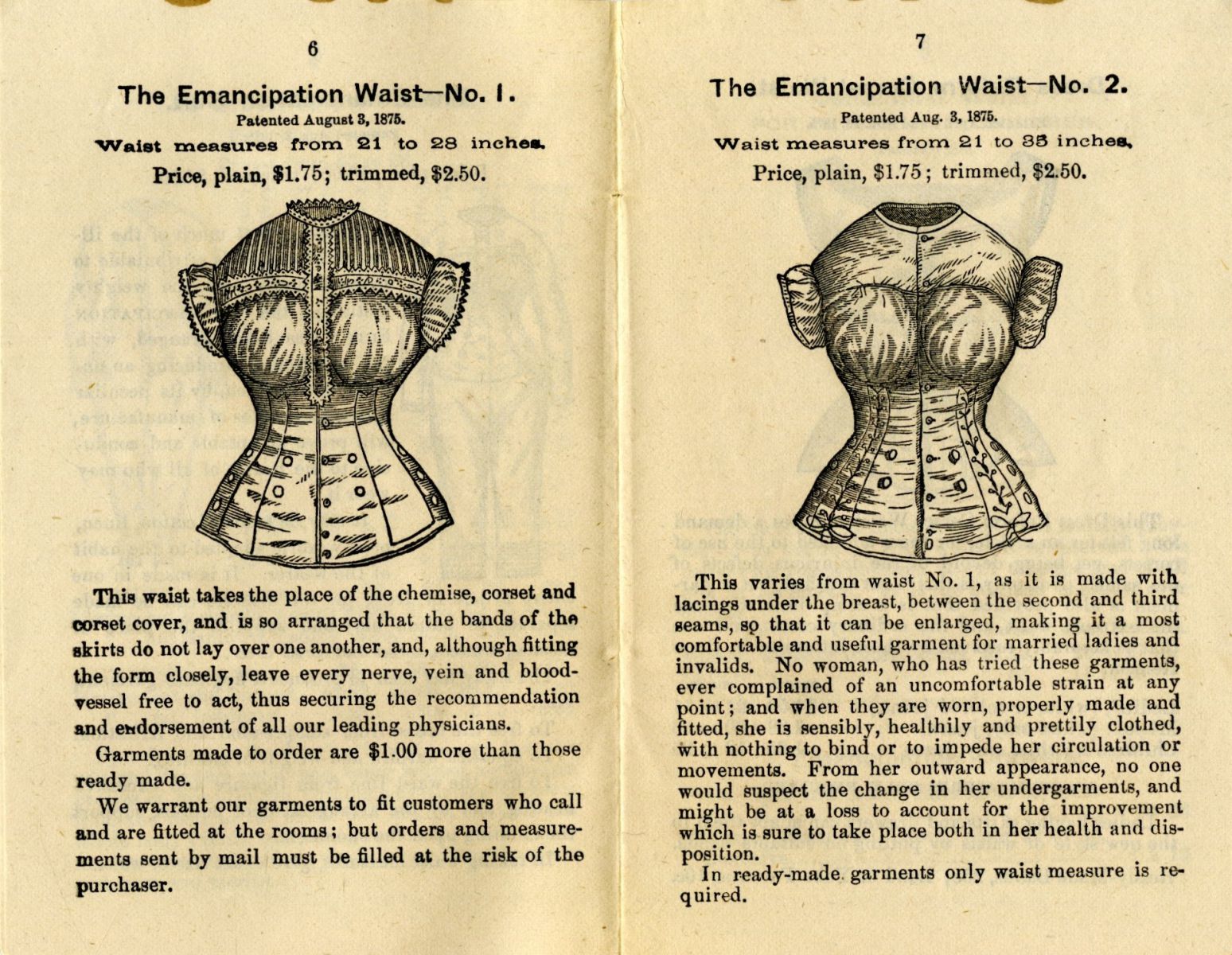 Một quảng cáo bán corset của thế kỉ 18
